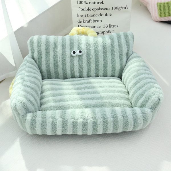 PP cotton moon velvet macaron color big eye sofa shape pet nest for cats and dogs