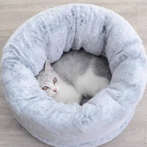 Soft and warm bunny fur sleeping bag pet bed for cats and dogs