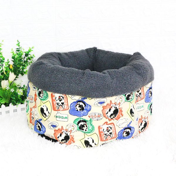 Cute cartoon pattern comfortable and soft teddy fleece warm cat nest