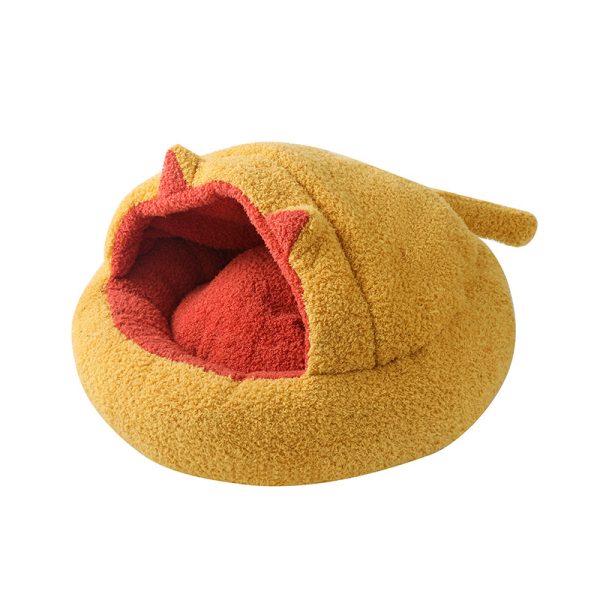 Shell-shaped winter sheep velvet thickened warm pet cave for cats and dogs