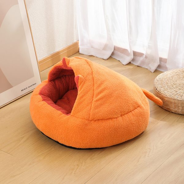 Shell-shaped winter sheep velvet thickened warm pet cave for cats and dogs