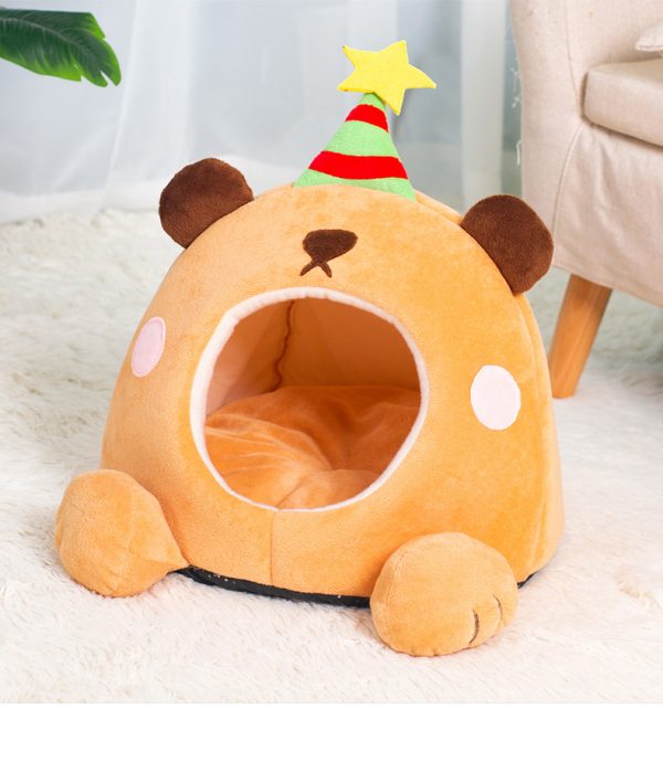 Lucky star closed warm and safe pet house cat nest