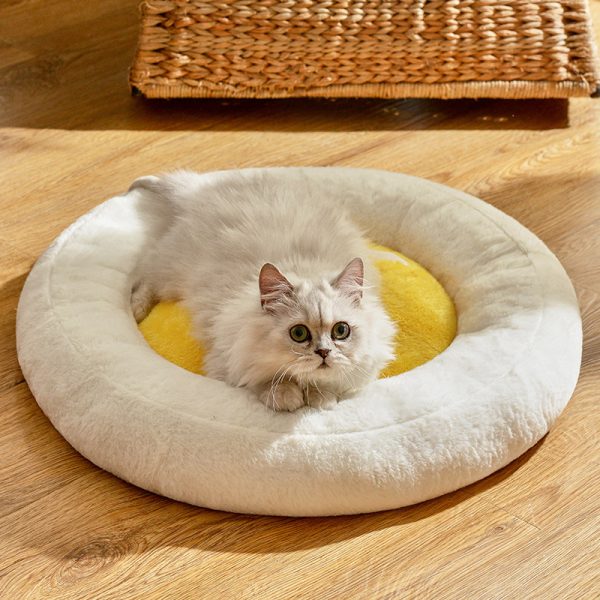 Yellow omelette/green avocado shape soft cat bed and dog bed