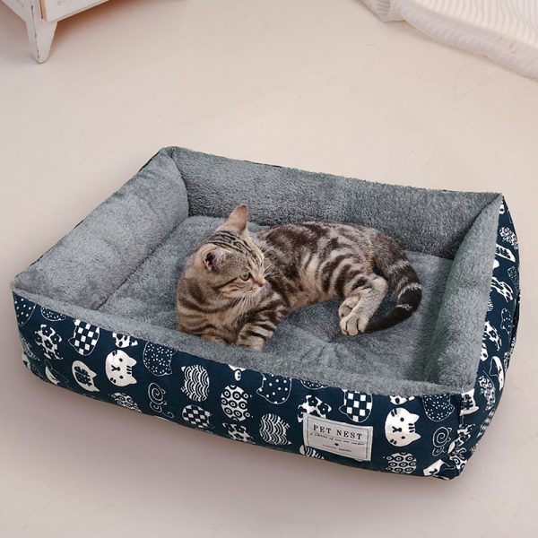 Creative printed square removable and washable pet bed cat bed and dog bed