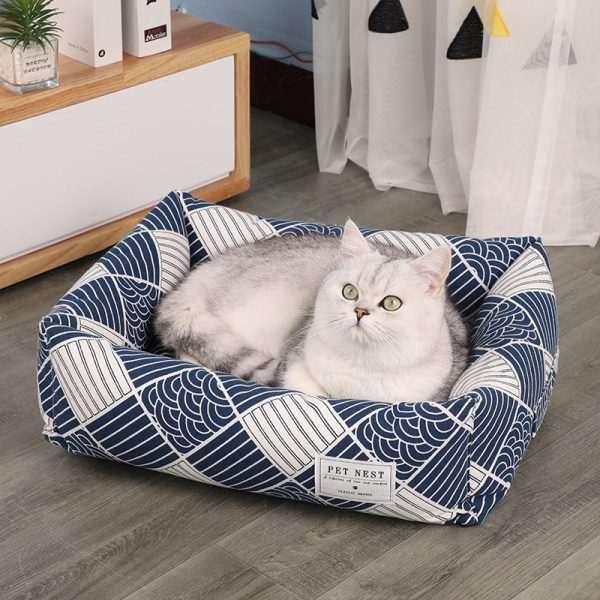 Creative printed square removable and washable pet bed cat bed and dog bed