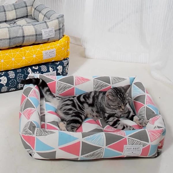 Creative printed square removable and washable pet bed cat bed and dog bed
