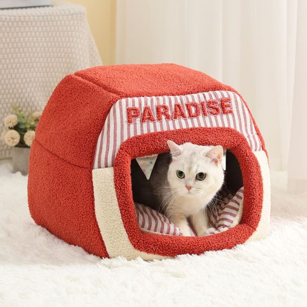 Circus clown-shaped soft cloud plush cat cave cat house