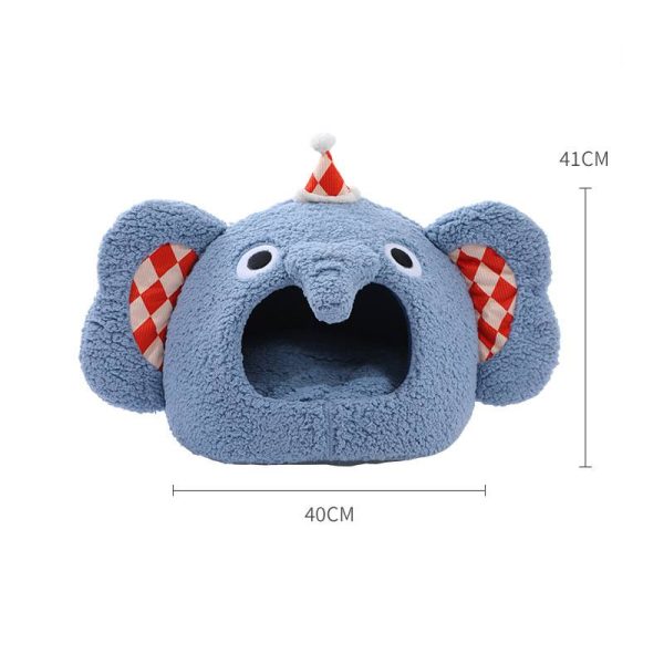 Circus clown-shaped soft cloud plush cat cave cat house