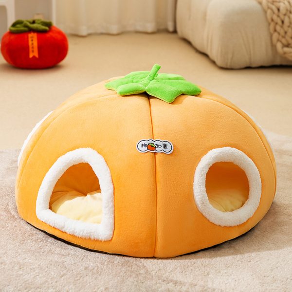 Persimmon shape multi-hole cat house suitable for multi-cat families