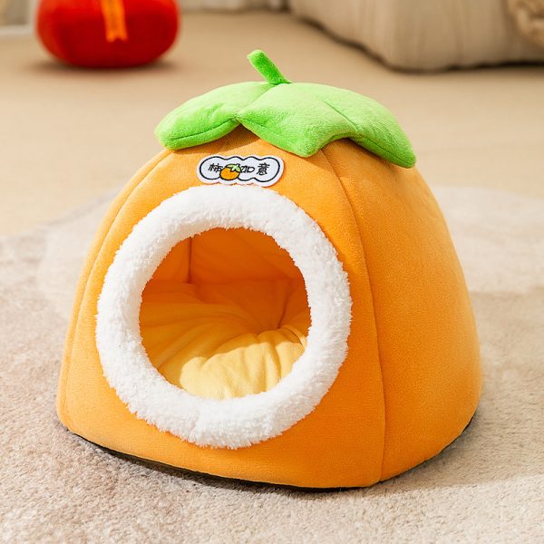Persimmon shape multi-hole cat house suitable for multi-cat families